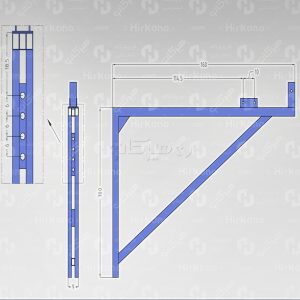 براکت قوطی دوبل با ابعاد 100 × 160 سانتیمتر