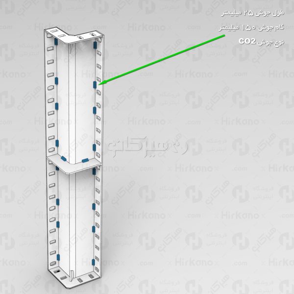 طراحی فنی قالب فلزی کنج بیرونی 10 × 10 × 100 سانتیمتر