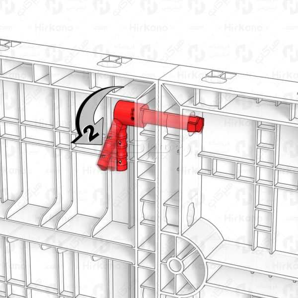 استفاده از اهرم جهت اتصال پنل‌های قالب پلاستیکی بتن