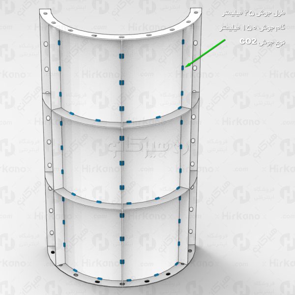 طرح قالب ستون گرد با قطر 75 سانتیمتر و طول 1.5 متر