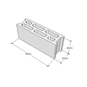 بلوک سبک سه جداره ۱۵*۲۰*۵۰ مانا